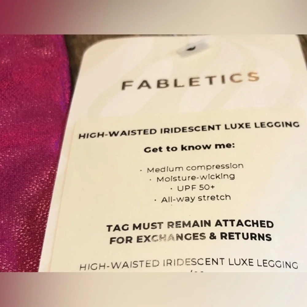 Fabletics Iridescent Dark Fuchsia High-Waisted 7/8 Luxe Legging | XS - Picture 8 of 13